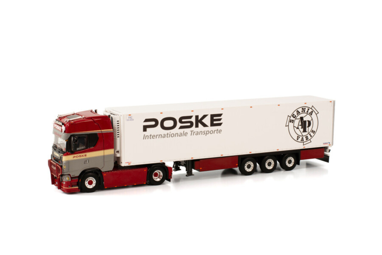 Scania Scania S Highline CS20H 4x2 + Reefer Trailer 3 Axle 'Poske' - 1:50 - WSI Models Scania Scania S Highline CS20H 4x2 + Reefer Trailer 3 Axle 'Poske' - 1:50 - WSI Models