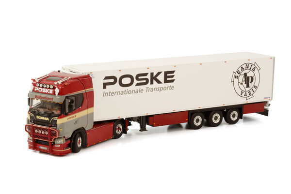 Scania Scania S Highline CS20H 4x2 + Reefer Trailer 3 Axle 'Poske' - 1:50 - WSI Models Scania Scania S Highline CS20H 4x2 + Reefer Trailer 3 Axle 'Poske' - 1:50 - WSI Models