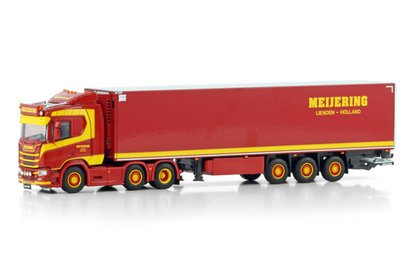 Scania Scania R Normal CR20N 6x2 Twin Steer + Reefer Semitrailer 3 Axle 'Meijering Transport' - 1:50 - WSI Models Scania Scania R Normal CR20N 6x2 Twin Steer + Reefer Semitrailer 3 Axle 'Meijering Transport' - 1:50 - WSI Models