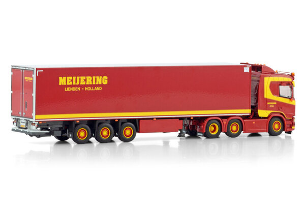 Scania Scania R Normal CR20N 6x2 Twin Steer + Reefer Semitrailer 3 Axle 'Meijering Transport' - 1:50 - WSI Models Scania Scania R Normal CR20N 6x2 Twin Steer + Reefer Semitrailer 3 Axle 'Meijering Transport' - 1:50 - WSI Models