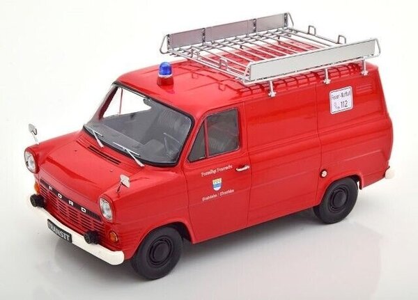 Ford Ford Transit Delivery Van + Roof Rack 1965 'Fire Department Germany' - 1:18 - KK Scale Ford Ford Transit Delivery Van + Roof Rack 1965 'Fire Department Germany' - 1:18 - KK Scale