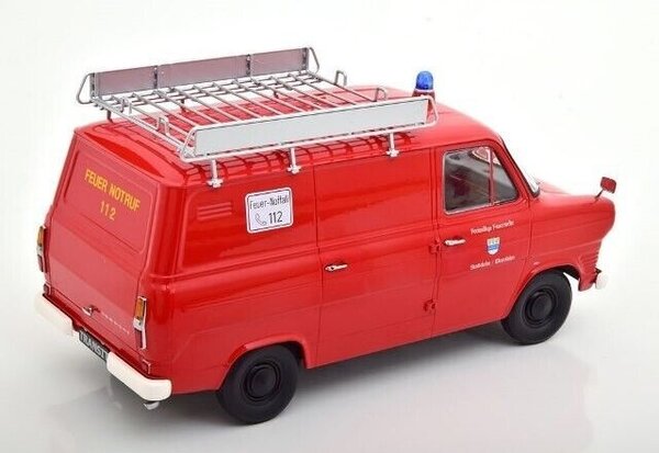 Ford Ford Transit Delivery Van + Roof Rack 1965 'Fire Department Germany' - 1:18 - KK Scale Ford Ford Transit Delivery Van + Roof Rack 1965 'Fire Department Germany' - 1:18 - KK Scale