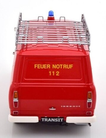 Ford Ford Transit Delivery Van + Roof Rack 1965 'Fire Department Germany' - 1:18 - KK Scale Ford Ford Transit Delivery Van + Roof Rack 1965 'Fire Department Germany' - 1:18 - KK Scale