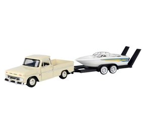 Chevrolet Chevrolet C10 Fleetside Pick-Up 1966 + Speed Boat + Trailer - 1:24 - Motor Max Chevrolet Chevrolet C10 Fleetside Pick-Up 1966 + Speed Boat + Trailer - 1:24 - Motor Max