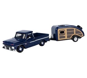 Chevrolet Chevrolet C10 Fleetside Pick-Up 1966 + Caravan - 1:24 - Motor Max Chevrolet Chevrolet C10 Fleetside Pick-Up 1966 + Caravan - 1:24 - Motor Max