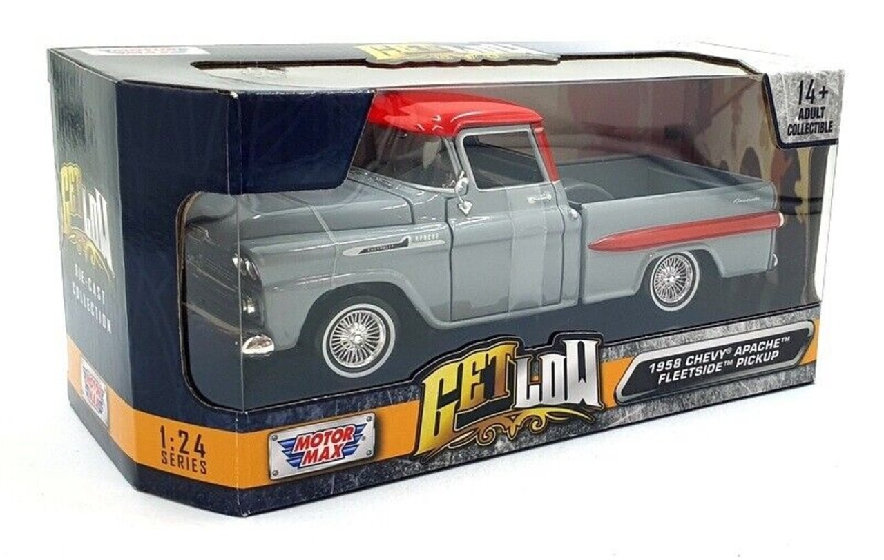 Chevrolet Chevrolet Apache Fleetside Pick-Up 'Get Low Series' 1958 - 1:24 - Motor Max Chevrolet Chevrolet Apache Fleetside Pick-Up 'Get Low Series' 1958 - 1:24 - Motor Max