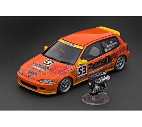 Honda Honda Civic (EG6) #53 'Zero Fighter' + VTEC (B16A) Engine - 1:18 - Ignition Model