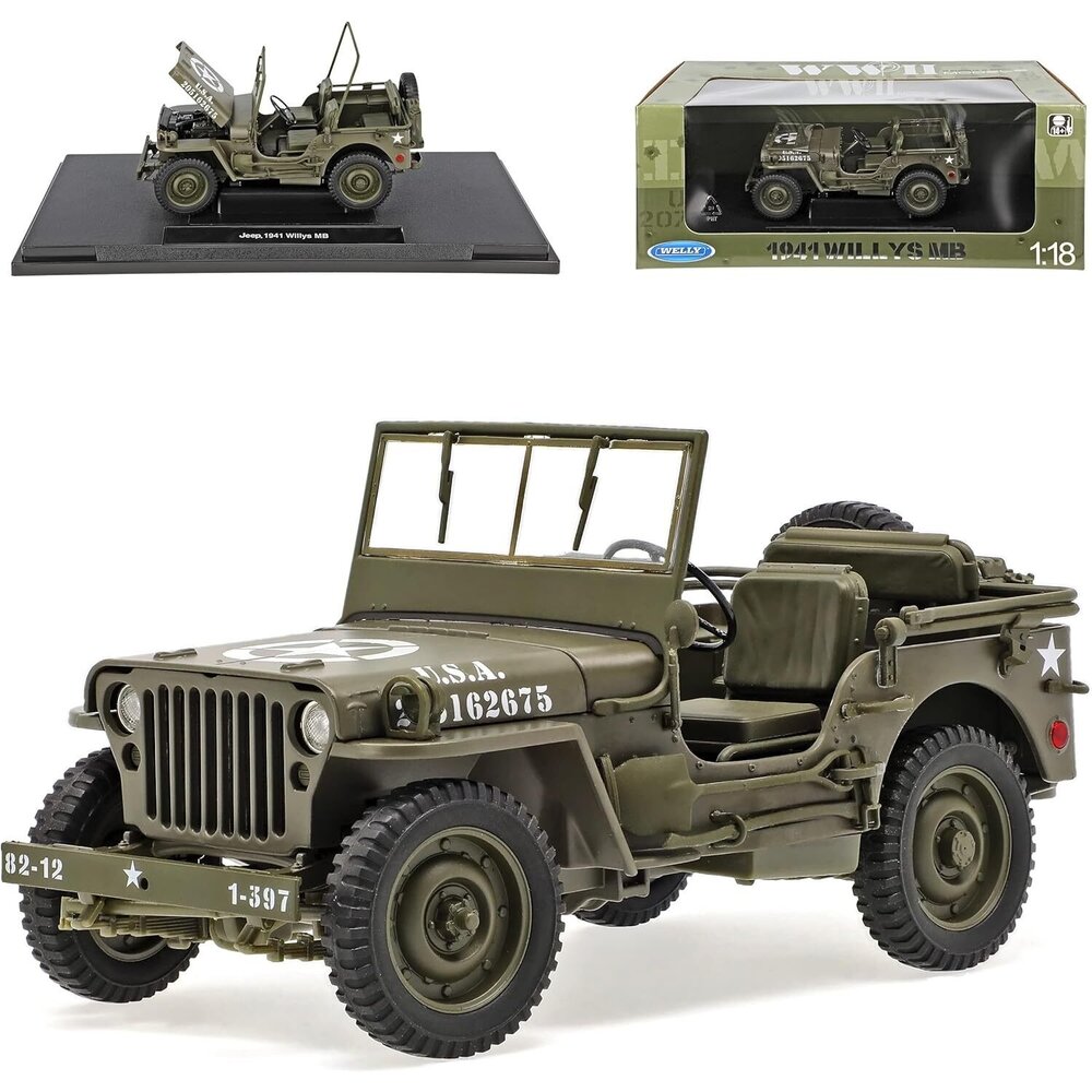 Jeep Willys MB 1941 1/38 Welly – Modèle Neuf En Boîte D'origine