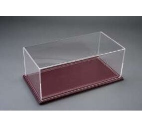 Atlantic Maranello Deluxe Display Case + Burgundy Leather Base - 1:24 - Atlantic