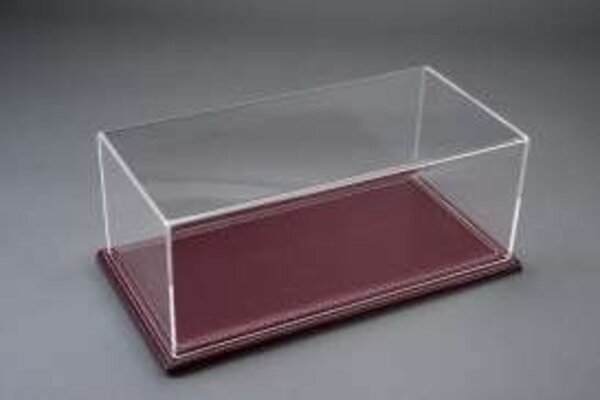 Atlantic Acrylic Display Case Maranello Burgundy Leather Base - 1:18 - Atlantic