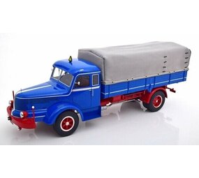 Krupp Krupp Titan SWL 80 Rigid Platform Truck 4x2 + Cover 1950 - 1:18 - Road Kings Krupp Krupp Titan SWL 80 Rigid Platform Truck 4x2 + Cover 1950 - 1:18 - Road Kings