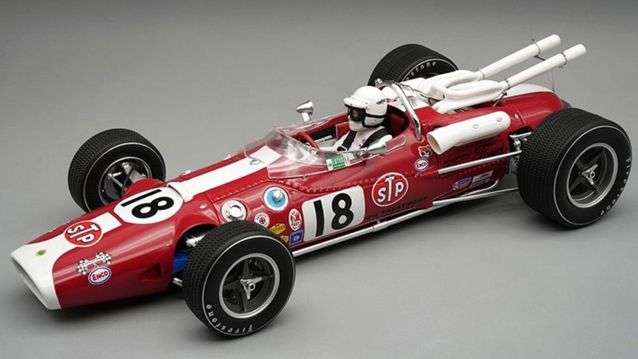 Lotus Lotus 38 #18 Indy 500 USA 1966 + Pilot - 1:18 - Tecnomodel Mythos