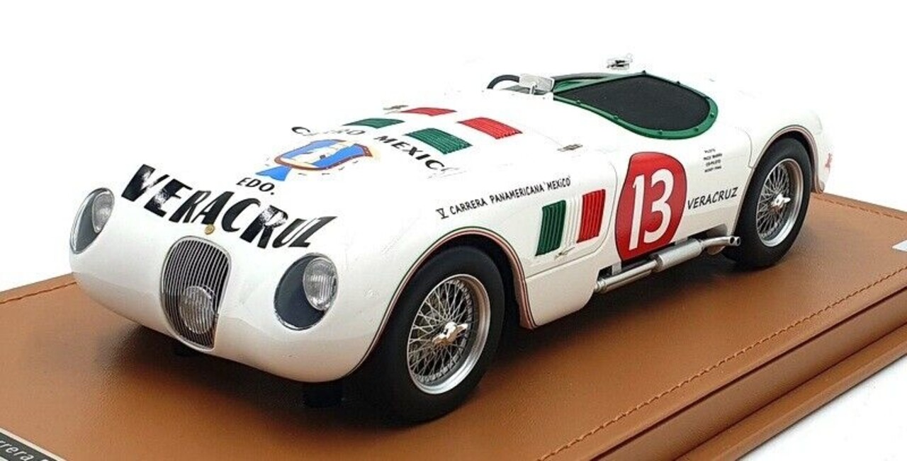 Jaguar Jaguar C-Type Spider 3.4L #13 Rally Carrera Panamericana 1953-1954 - 1:18 - Tecnomodel Mythos