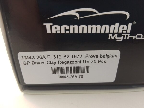 Formule 1 Ferrari F1 312 B2 #30 Test Car GP Belgium 1972 - 1:43 - Tecnomodel Mythos Formule 1 Ferrari F1 312 B2 #30 Test Car GP Belgium 1972 - 1:43 - Tecnomodel Mythos