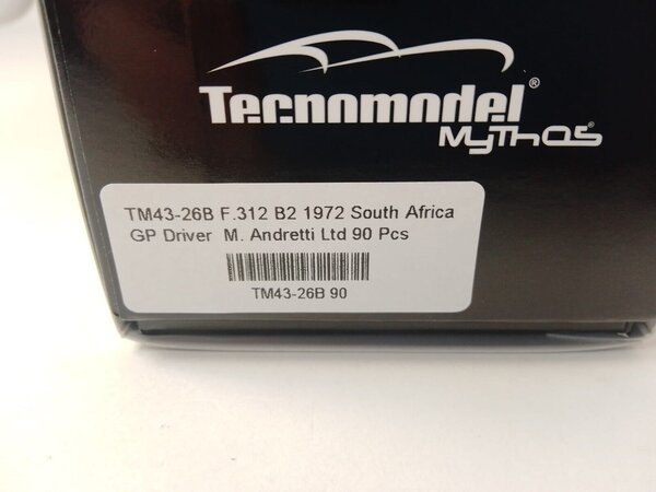 Formule 1 Ferrari F1 312 B2 #7 GP South Africa 1972 - 1:43 - Tecnomodel Mythos Formule 1 Ferrari F1 312 B2 #7 GP South Africa 1972 - 1:43 - Tecnomodel Mythos