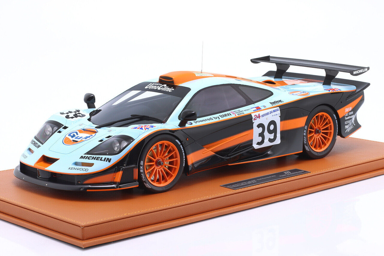 McLaren McLaren F1 GTR 6.0L V12 #39 Team Gulf Davidoff GTC Racing 24H Le Mans 1997 + Showcase - 1:12 - Top Marques Collectibles McLaren McLaren F1 GTR 6.0L V12 #39 Team Gulf Davidoff GTC Racing 24H Le Mans 1997 + Showcase - 1:12 - Top Marques Collectibles