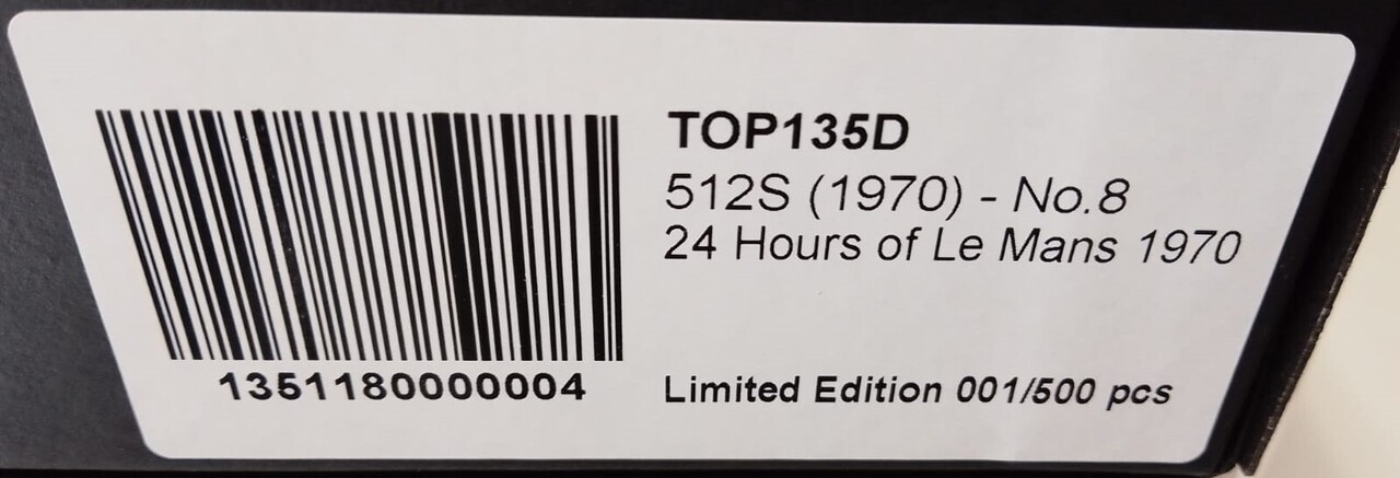 Ferrari Ferrari 512S 5.0L V12 #8 24H Le Mans 1970 - 1:18 - Top Marques Collectibles Ferrari Ferrari 512S 5.0L V12 #8 24H Le Mans 1970 - 1:18 - Top Marques Collectibles
