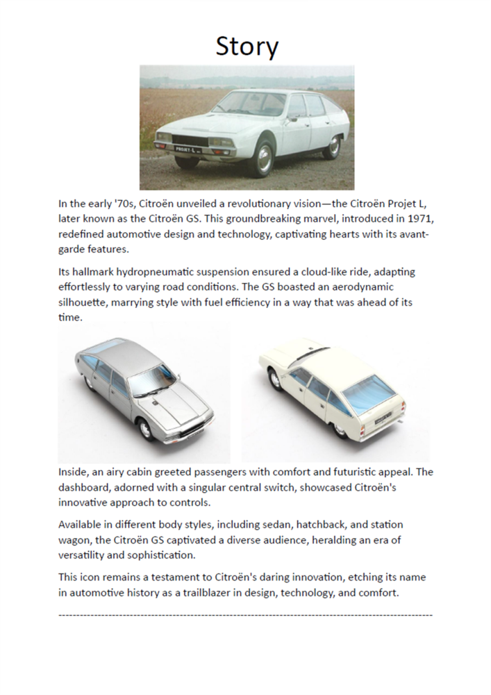 Citroen Citroen Projet L 1971 - 1:43 - Matrix Scale Models