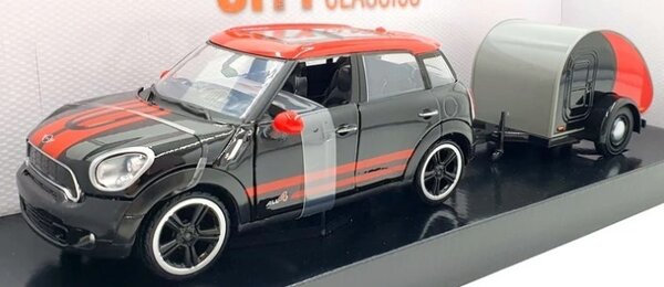 Mini Mini Cooper S Countryman + Camper Trailer - 1:24 - Motor Max
