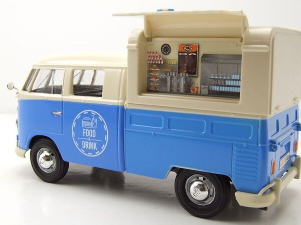Volkswagen Volkswagen T1 (Type 2) Double Cab Delivery Van 'Food Truck' - 1:24 - Motor Max Volkswagen Volkswagen T1 (Type 2) Double Cab Delivery Van 'Food Truck' - 1:24 - Motor Max