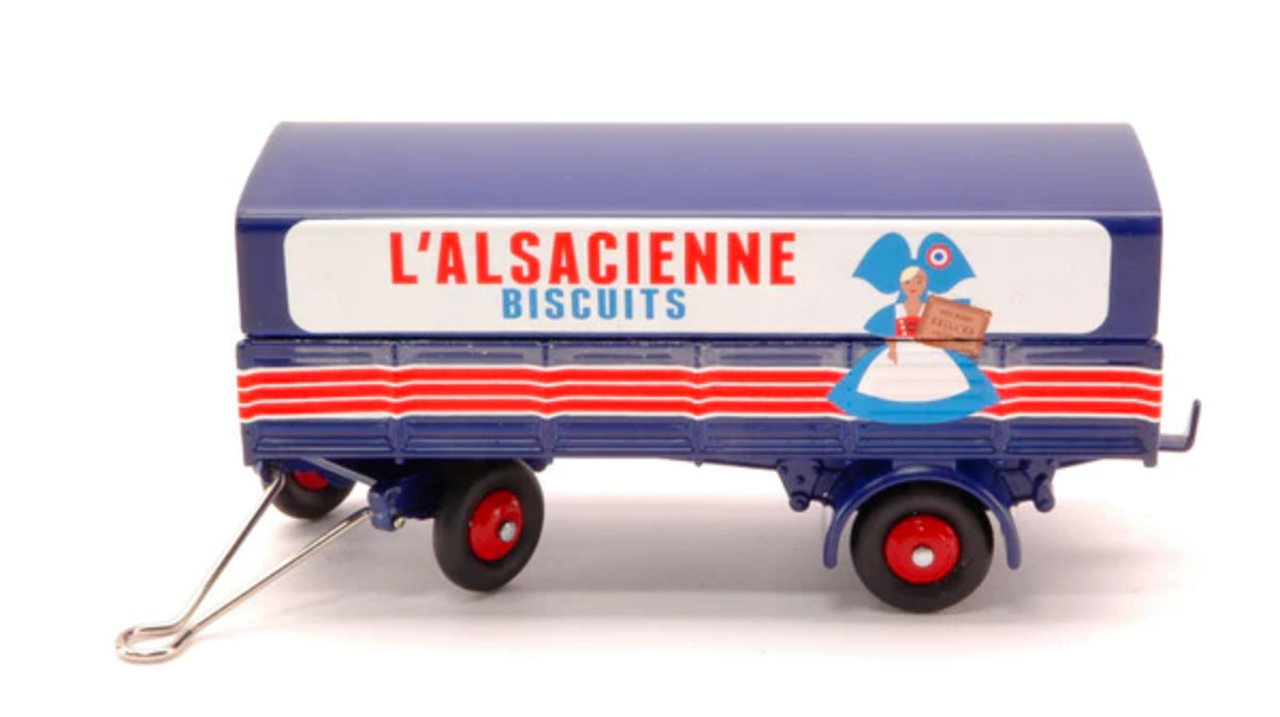 Trailer Trailer 2 Axle 'L'Alsacienne Biscuits' - 1:50 - Norev