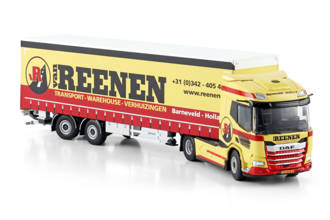Daf DAF XD SH + Sky Lights + Side Window 4x2 + Semi Box Trailer 2 Axle 'Van Reenen' - 1:50 - WSI Models Daf DAF XD SH + Sky Lights + Side Window 4x2 + Semi Box Trailer 2 Axle 'Van Reenen' - 1:50 - WSI Models