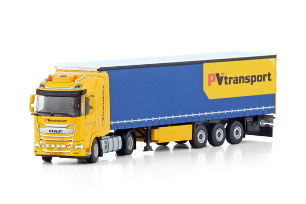 Daf DAF XG 4x2 + Curtainside Semitrailer 3 Axle 'PV Transport'  - 1:50 - WSI Models Daf DAF XG 4x2 + Curtainside Semitrailer 3 Axle 'PV Transport'  - 1:50 - WSI Models