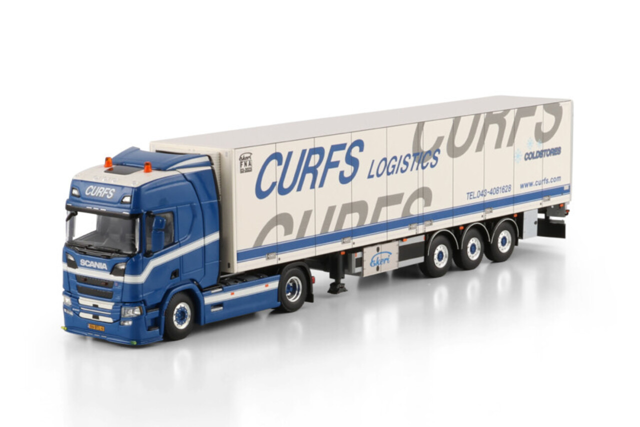 Scania Scania R Highline CR20H 4x2 + Reefer Trailer 3 Axle 'Curfs Logistics' - 1:50 - WSI Models Scania Scania R Highline CR20H 4x2 + Reefer Trailer 3 Axle 'Curfs Logistics' - 1:50 - WSI Models