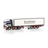 Scania Scania 4 Series Topline 6x2 Twin Steer + Reefer Semitrailer 3 Axle 'Kim Johansen' - 1:50 - WSI Models