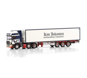 Scania Scania 4 Series Topline 6x2 Twin Steer + Reefer Semitrailer 3 Axle 'Kim Johansen' - 1:50 - WSI Models Scania Scania 4 Series Topline 6x2 Twin Steer + Reefer Semitrailer 3 Axle 'Kim Johansen' - 1:50 - WSI Models