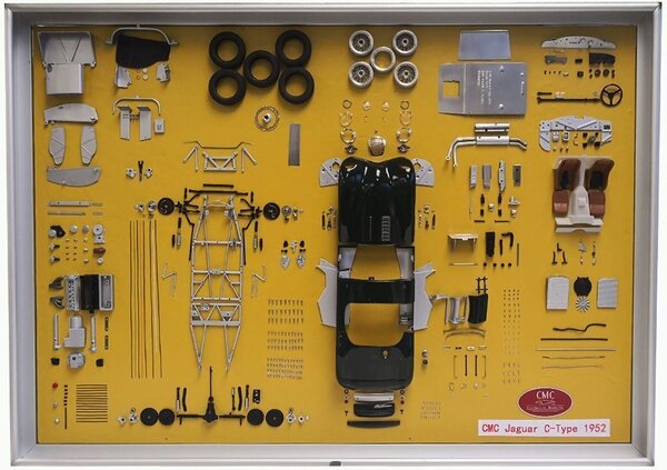 Jaguar Jaguar C-Type Spider Street Version Parts Display Board 1952 - 1:18 - CMC Jaguar Jaguar C-Type Spider Street Version Parts Display Board 1952 - 1:18 - CMC