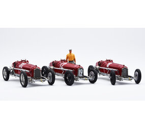 Formule 1 Alfa Romeo F1 P3 #8/#12/ #30 Winner  Set GP France 1932 + Figure Tazio Nuvolari - 1:18 - CMC