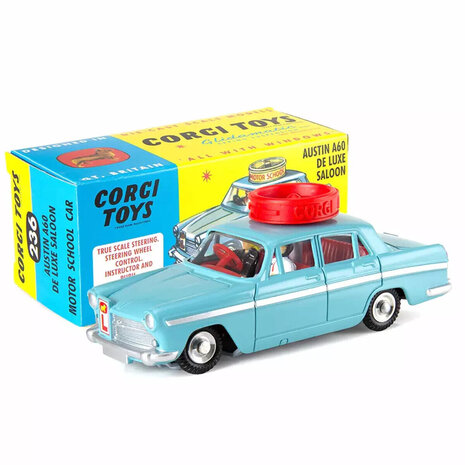 Austin Austin A60 De Luxe Saloon  Motor School Car +  2 Figures (Instructor & Pupil) 1964 - 1:43 - Corgi