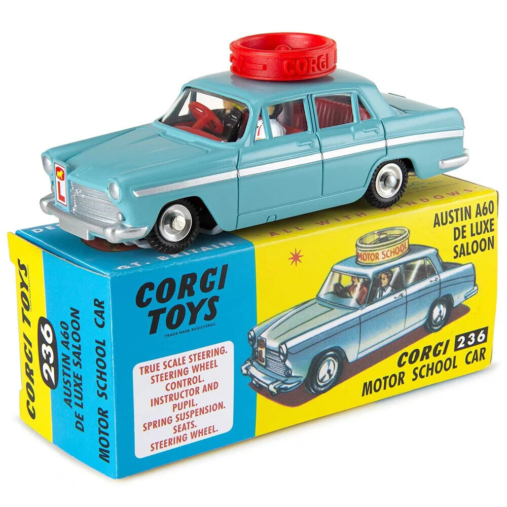 Austin Austin A60 De Luxe Saloon  Motor School Car +  2 Figures (Instructor & Pupil) 1964 - 1:43 - Corgi