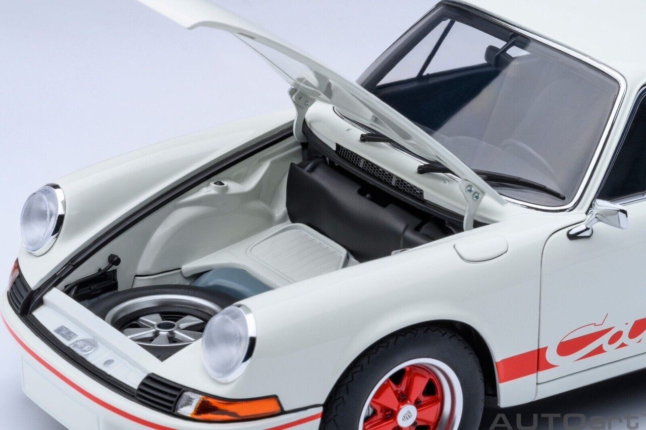 Porsche Porsche 911 Carrera 2.7 RS Grand Prix White + Red Stripes - 1:18 - AUTOart Porsche Porsche 911 Carrera 2.7 RS Grand Prix White + Red Stripes - 1:18 - AUTOart