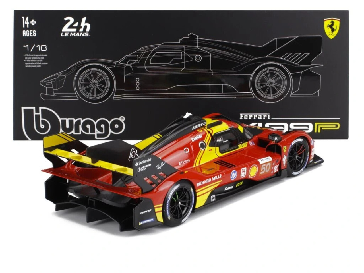Ferrari Ferrari 499P #50 24h Le Mans + Showcase - 1:18 - Bburago