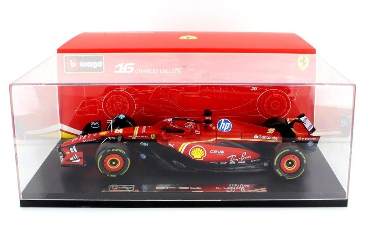 Formule 1 Ferrari SF-24 #16 Team Scuderia Ferrari 4th GP Imola 2024 C. Leclerc + Showcase- 1:18 - Bburago