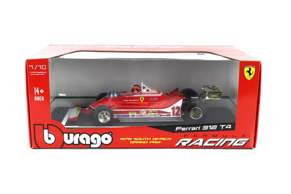 Formule 1 Ferrari F1 312T4 #12 Winner GP South Africa + Pilot Figure (G.Villeneuve) - 1:18 - Bburago
