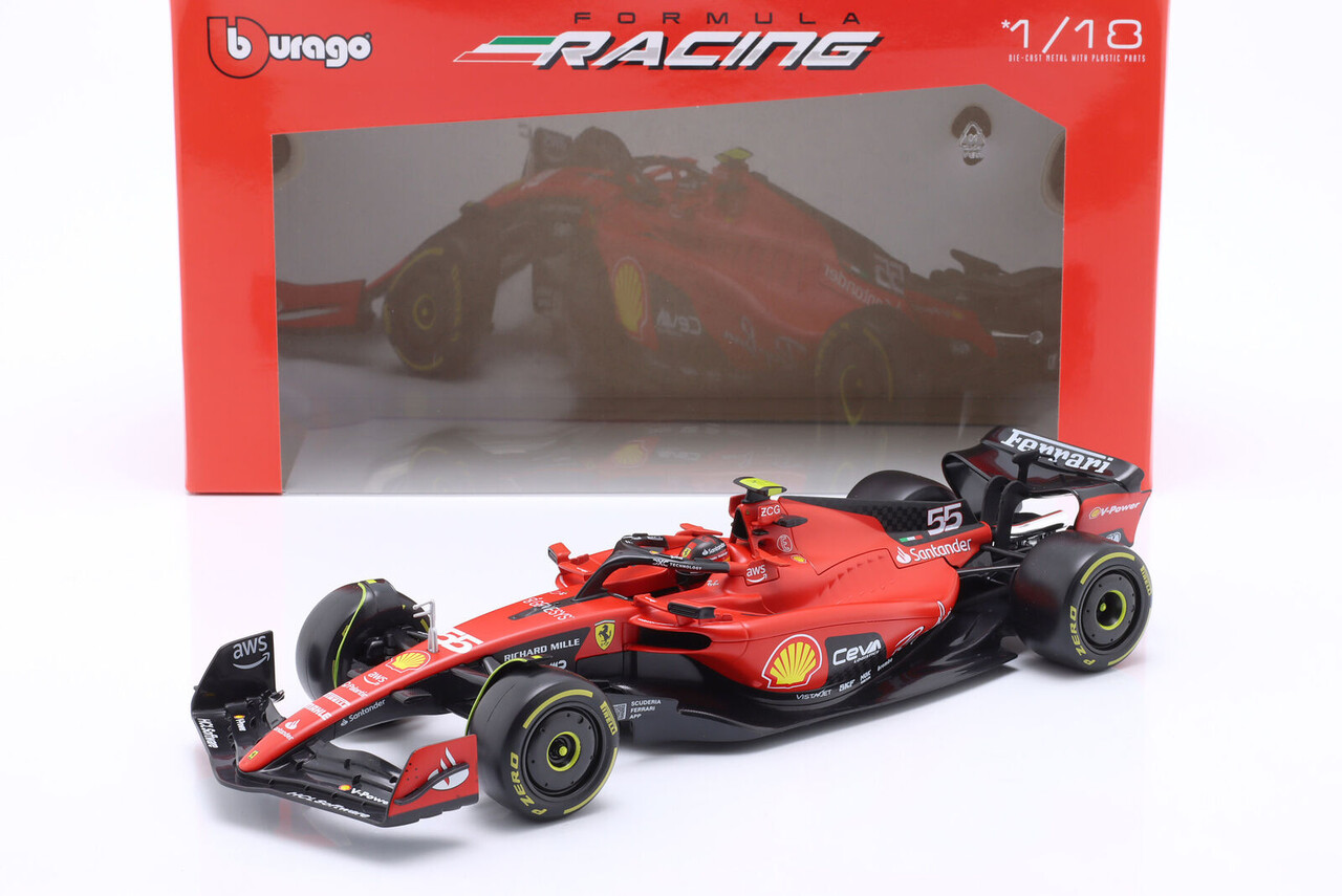 Formule 1 Ferrari SF-23 #55 (C.Sainz) - 1:18 - Bburago