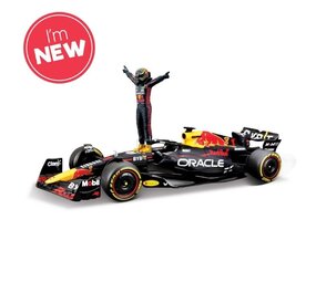 Formule 1 Red Bull RB19 Team Oracle Red Bull Racing #1 World Champion Season 2023 Max Verstappen + Figure- 1:24 - Bburago