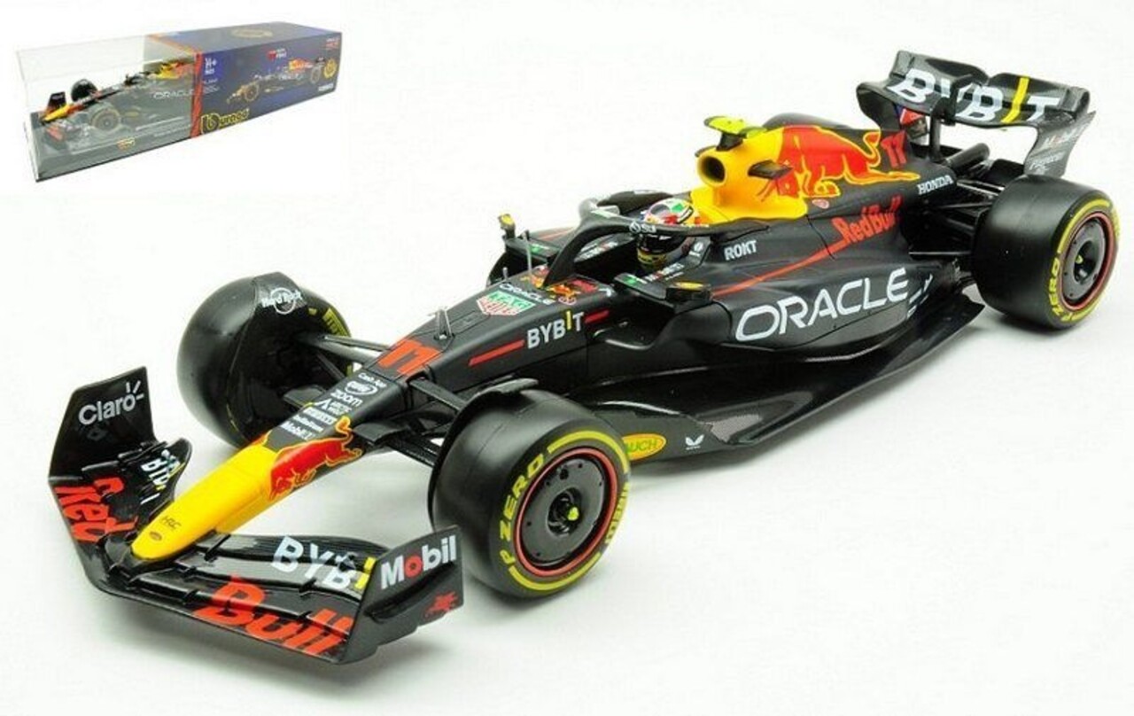 Formule 1 Red Bull RB19 Team Oracle Red Bull Racing #11 4th GP USA 2023 Sergio Perez + Figure + Showcase  - 1:24 - Bburago Formule 1 Red Bull RB19 Team Oracle Red Bull Racing #11 4th GP USA 2023 Sergio Perez + Figure + Showcase  - 1:24 - Bburago