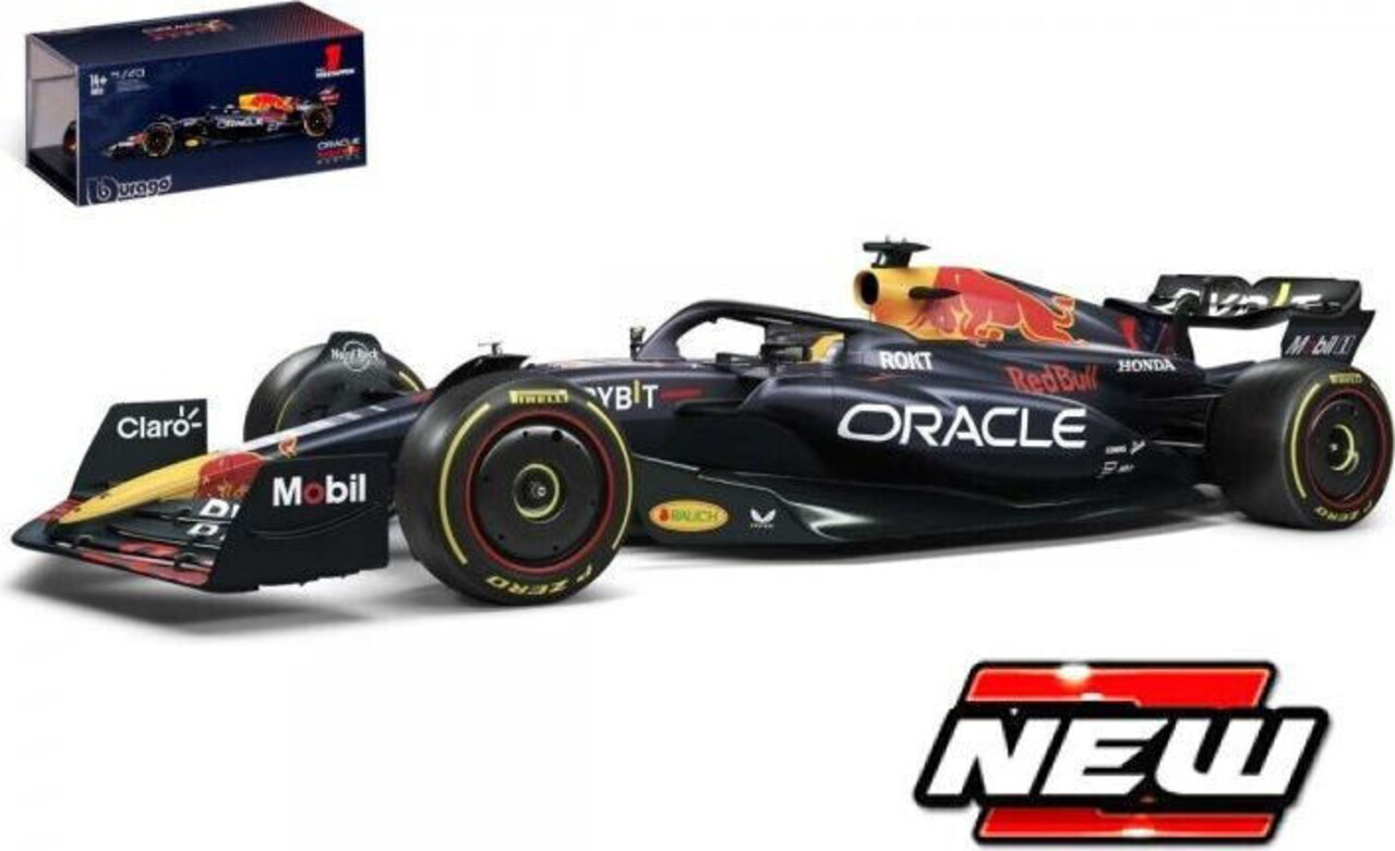 Formule 1 Red Bull RB19 Team Oracle Red Bull Racing #1 World Champion Winner GP Miami 2023 Max Verstappen + Figure + Showcase- 1:24 - Bburago Formule 1 Red Bull RB19 Team Oracle Red Bull Racing #1 World Champion Winner GP Miami 2023 Max Verstappen + Figure + Showcase- 1:24 - Bburago