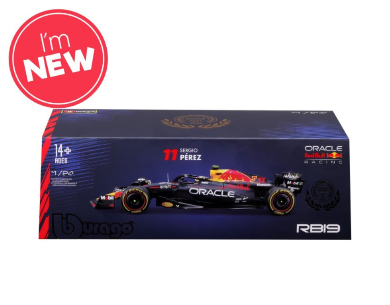 Formule 1 Red Bull RB19 Team Oracle Red Bull Racing #11 2nd GP USA 2023 + Figure + Showcase  - 1:24 - Bburago Formule 1 Red Bull RB19 Team Oracle Red Bull Racing #11 2nd GP USA 2023 + Figure + Showcase  - 1:24 - Bburago
