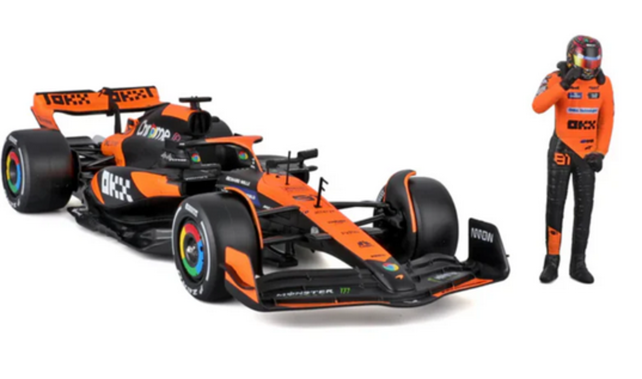 McLaren McLaren MCL38 #81 Oscar Piastri 2024 + Figure - 1:24 - Bburago McLaren McLaren MCL38 #81 Oscar Piastri 2024 + Figure - 1:24 - Bburago