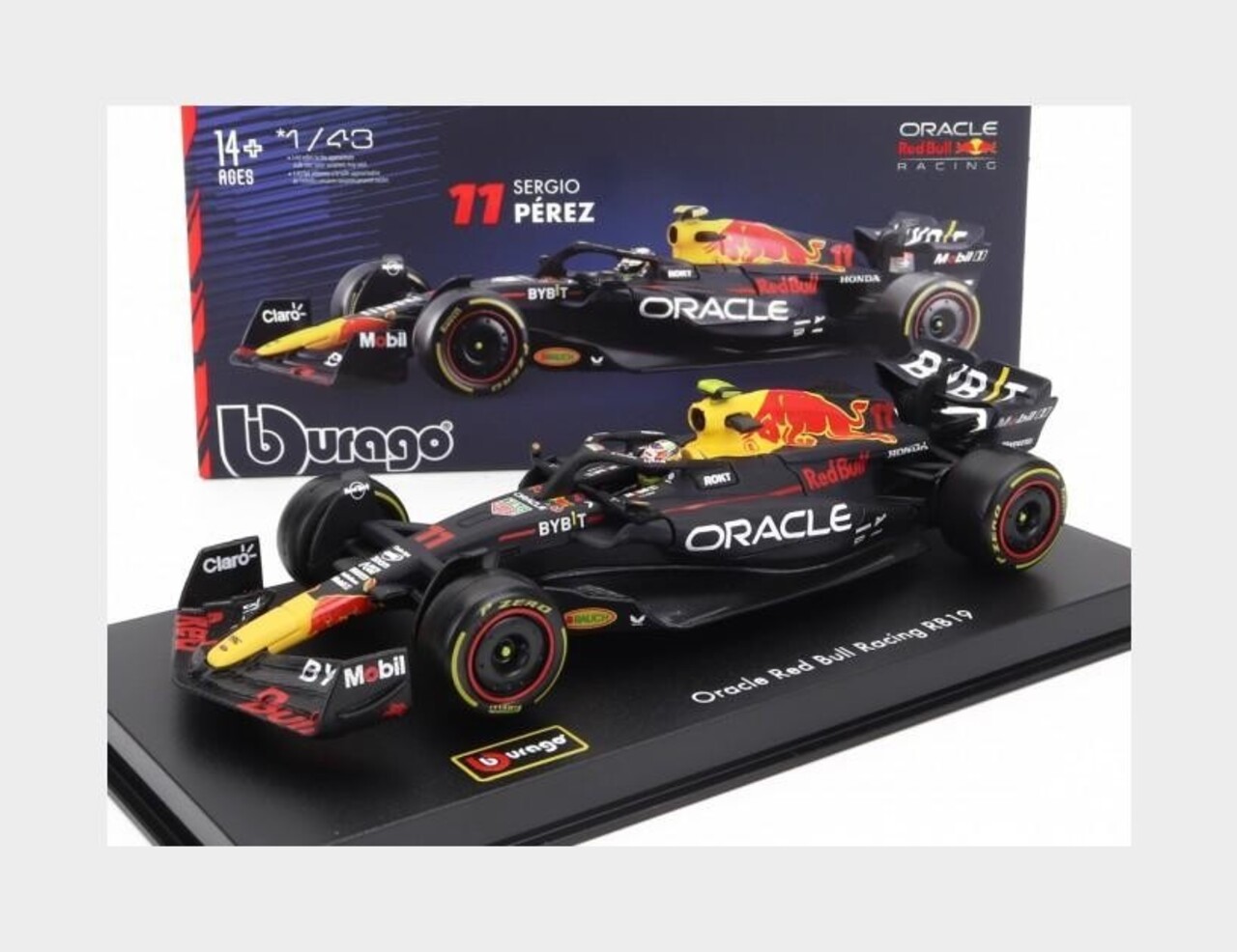 Formule 1 Red Bull F1 RB19 #11Team Oracle Red Bull Racing Season 2023 (S.Perez) + Pilot + Showcase - 1:43-  BBurago Formule 1 Red Bull F1 RB19 #11Team Oracle Red Bull Racing Season 2023 (S.Perez) + Pilot + Showcase - 1:43-  BBurago