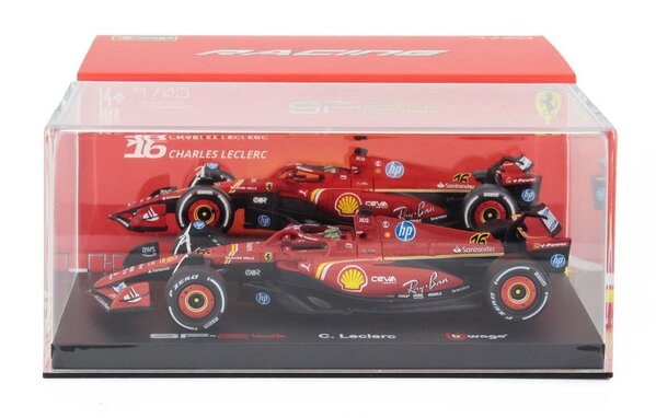 Formule 1 Ferrari F1-75 #16 Team Scuderia Ferrari Winner GP Monza 2024 + Pilot + Showcase (C.Leclerc) - 1:43 - Bburago