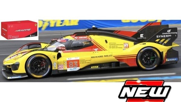 Ferrari Ferrari 499P 3.0L Tubo V6 #83 Team Ferrari AF Corse 24H Le Mans 2024 + Showcase - 1:43 - Bburago Ferrari Ferrari 499P 3.0L Tubo V6 #83 Team Ferrari AF Corse 24H Le Mans 2024 + Showcase - 1:43 - Bburago