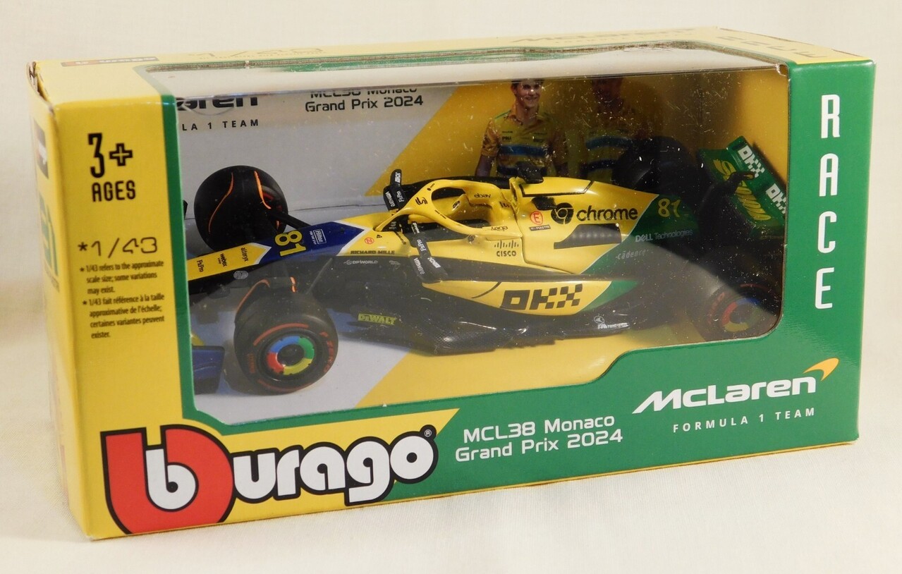 Formule 1 McLaren F1 MCL38  Team McLaren #81 2nd GP Monaco (Senna 30th Anniversary) 2024 (O.Piastri)  - 1:43 - Bburago