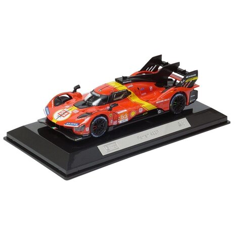 Ferrari Ferrari 499P 3.0L Tubo V6 #51 Team Ferrari AF Corse Winner 24H Le Mans 2023 + Showcase  - 1:43 - Bburago Ferrari Ferrari 499P 3.0L Tubo V6 #51 Team Ferrari AF Corse Winner 24H Le Mans 2023 + Showcase  - 1:43 - Bburago