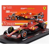 Formule 1 Ferrari F1-75 #55 Team Scuderia Ferrari 4th GP Monza 2023 + Pilot + Showcase (C.Sainz) - 1:43 - Bburago Formule 1 Ferrari F1-75 #55 Team Scuderia Ferrari 4th GP Monza 2023 + Pilot + Showcase (C.Sainz) - 1:43 - Bburago